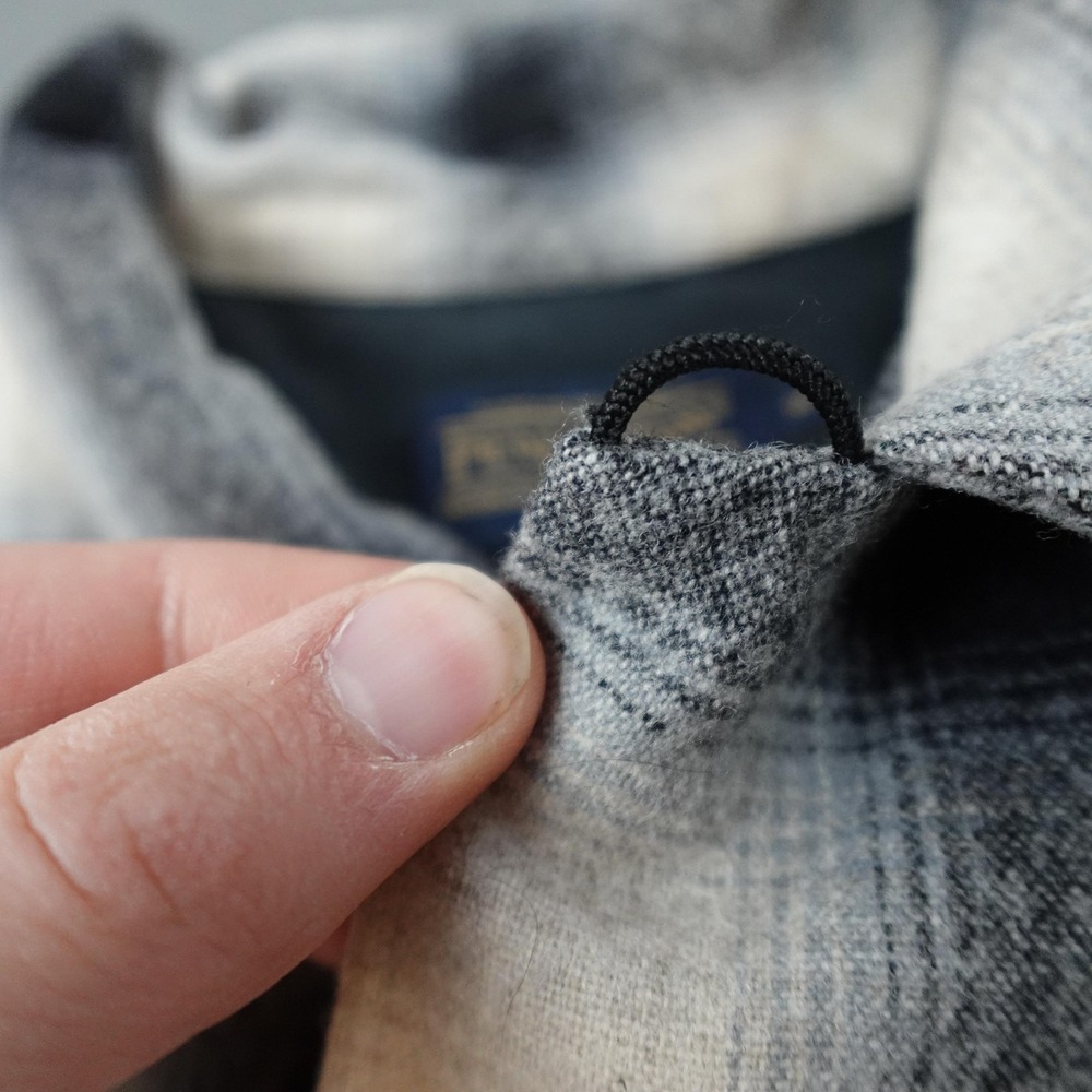 Pendleton Loop Collar Shirt Mens Medium Gray Plai… - image 6